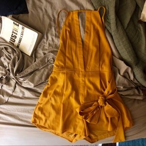 Fashion Nova Mustard Romper